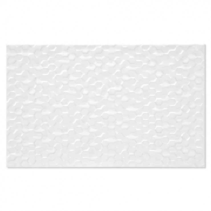 Vægflise Blanco Hvid Blank-Relief 25x40 cm-1